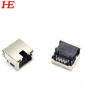 RJ45正向沉板4.2 DIP LED左綠右黃 LCP黑膠端子電鍍GF LED端子厚0.50