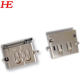DP母座 沉板式SMT CL-0.8 黑LCP 鐵殼鍍鎳 端子鍍G/F