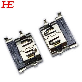 HDMI A/F 19P/F正向沉板式H3.75mm銅殼鍍鎳 端子半金G/F 卷裝