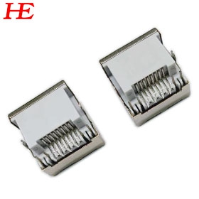 RJ45 正向沉板4.2 DIP LED左綠右黃 銅殼鍍鎳 白膠芯NY9T 端子半金G/F