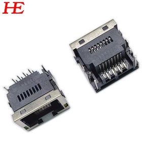 RJ45 CL+0.9mm 8P8C DIP沉板式5.8 左黃右綠