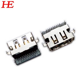 HDMI 19P 反向沉板2.00mm 黑LCP 不銹鋼鍍鎳 (卷裝)