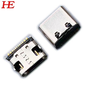 USB C/F 外殼鍍鎳 四腳腳長(zhǎng)0.9mm 端子G/F