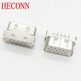 SLIM VGA 15P 正向沉板短體 白LCP鐵殼鍍鎳端子鍍金