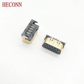 SLIM/VGA15F/正向沉板短體/CL-0.5  黑LCP/鐵殼鍍金0.8u/黃銅C2680/端子鍍金G/F/盤(pán)裝